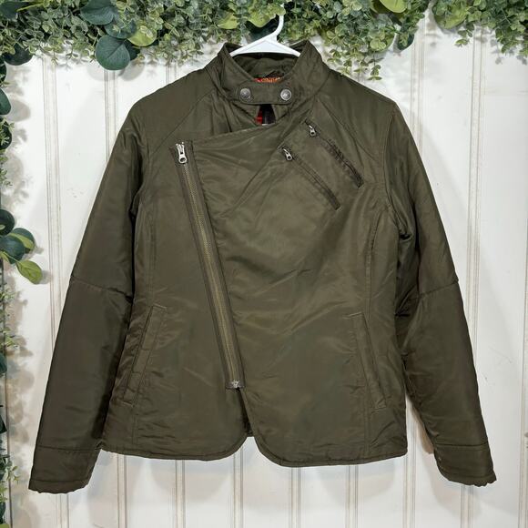 Vintage y2k Men’s Triple Five Soul NYC Olive Green Puffer Coat Jacket SMALL